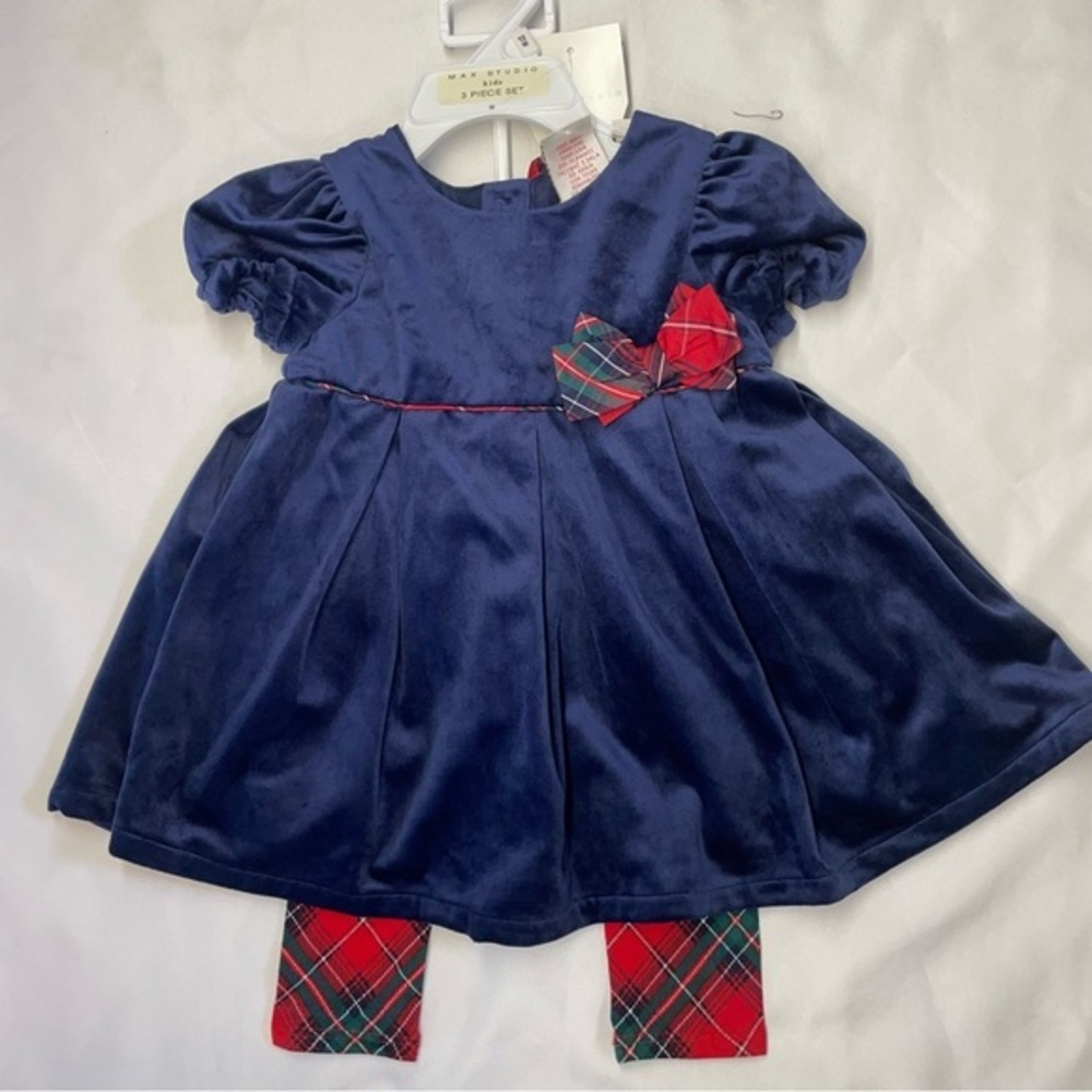 Girls Navy Christmas Dress Royal Stewart Tartan plaid size: 12m and 4T Xmas baby